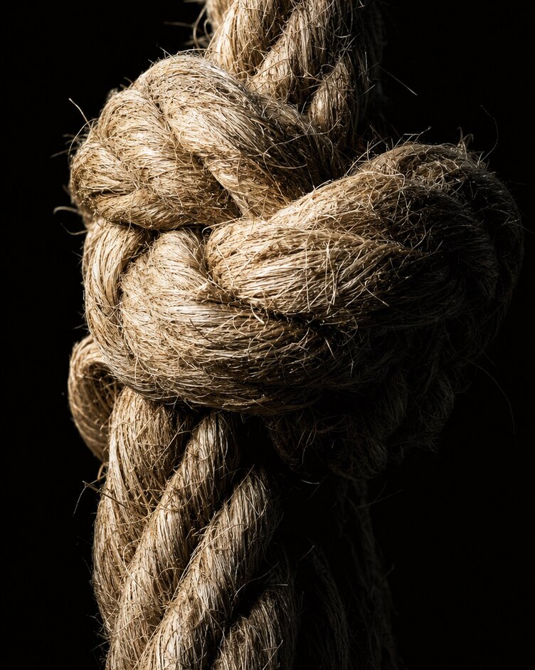 Rope artistry displayed as a crafted visual pattern